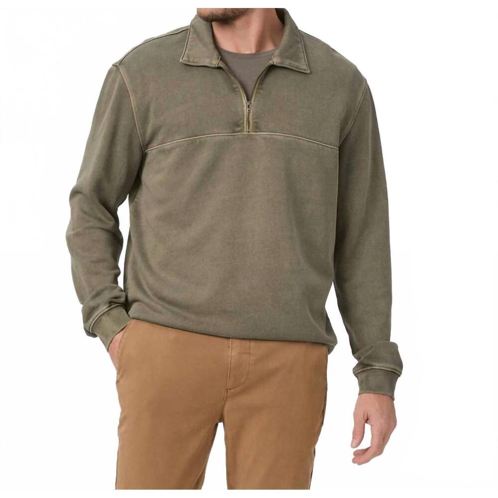NEW PAIGE davion quarter zip pullover in vintage white sage